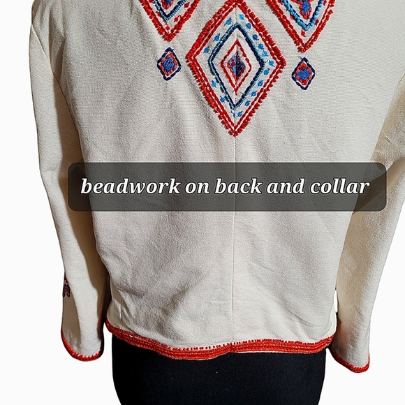 Lucky Brand Red and White Patterned Blazer - Picture 6 of 13